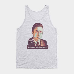 Albert Camus Portrait and Quote Tank Top